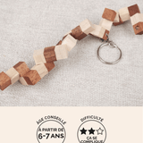 Porte-clés Cube Serpent, mini casse-tête en bois Jeux Faugère – idée cadeau, jeu solo 1 joueur dès 6 ans