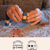 Cube Serpent bleu, casse-tête en bois Jeux Faugère – idée cadeau, jeu solo 1 joueur dès 6 ans