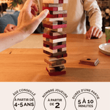 Jenga Couleur en bois format M Jeux Faugère – jeu d'adresse familial dès 4 ans