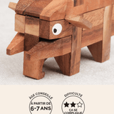 Casse-tête L'Éléphant en bois Jeux Faugère – idée cadeau, à démonter et remonter dès 6 ans