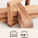 L'X, casse-tête en bois adulte à démonter et remonter Jeux Faugère – idée cadeau, jeu solo dès 8 ans