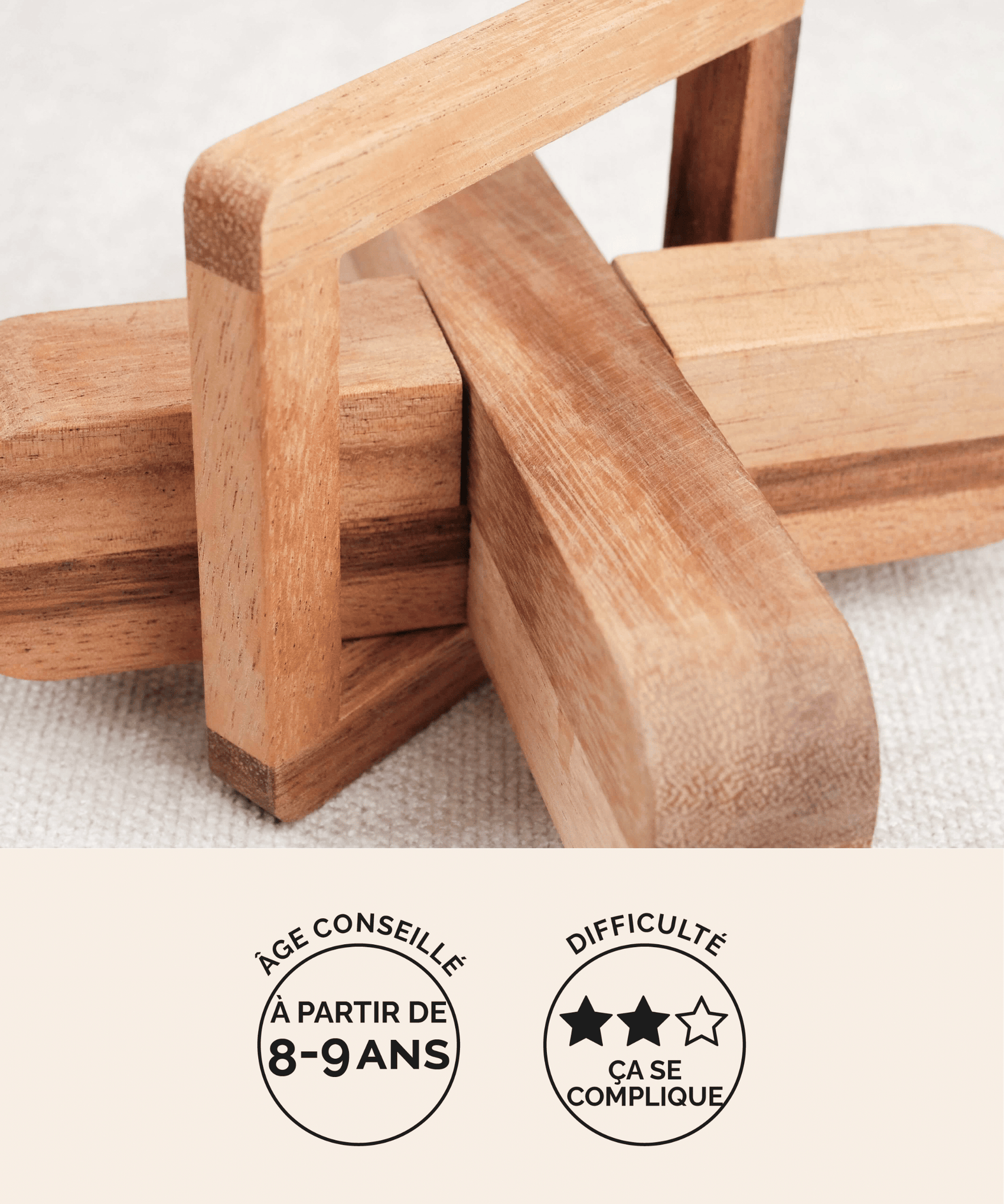 L'X, casse-tête en bois adulte à démonter et remonter Jeux Faugère – idée cadeau, jeu solo dès 8 ans