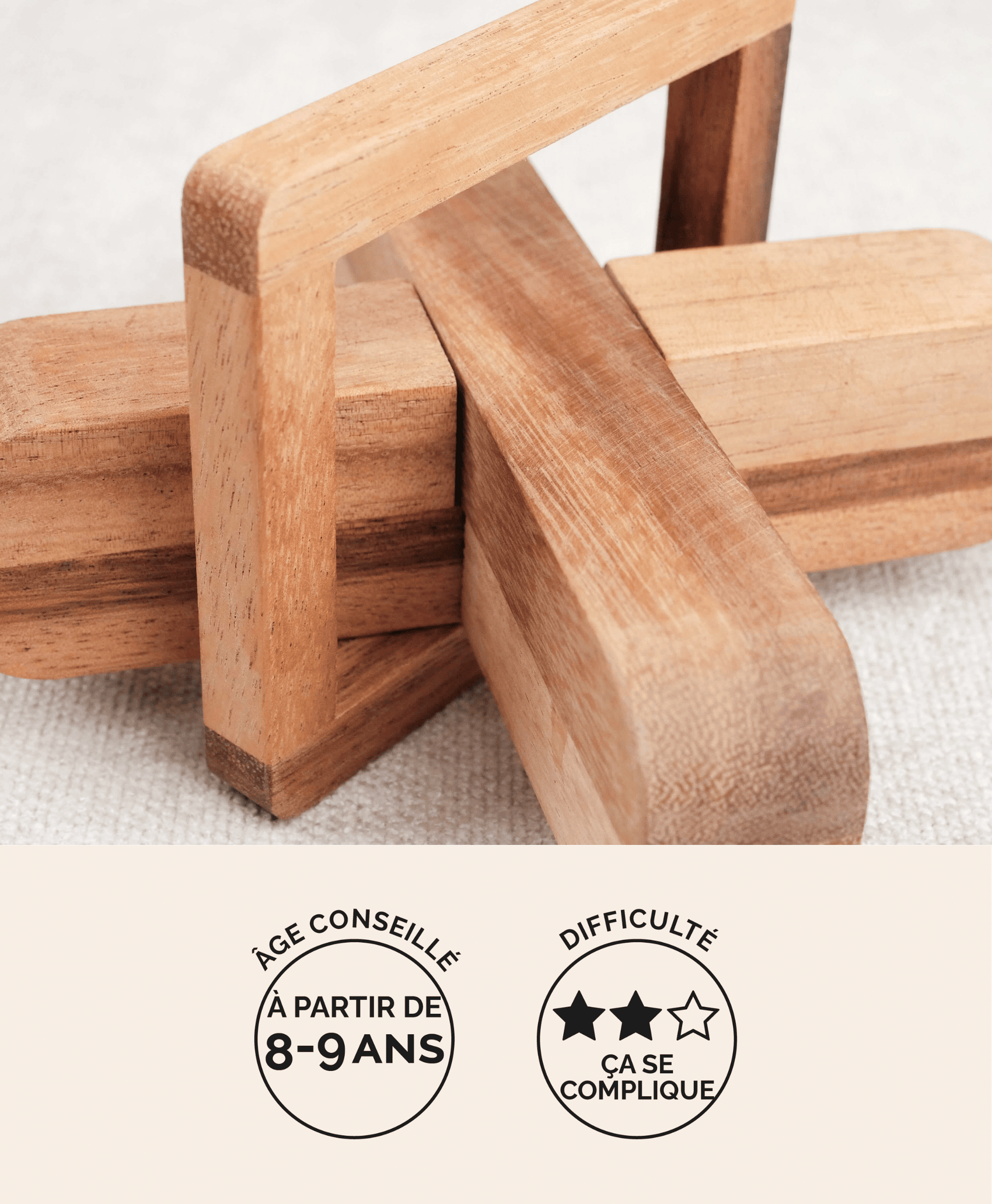 L'X, casse-tête en bois adulte à démonter et remonter Jeux Faugère – idée cadeau, jeu solo dès 8 ans