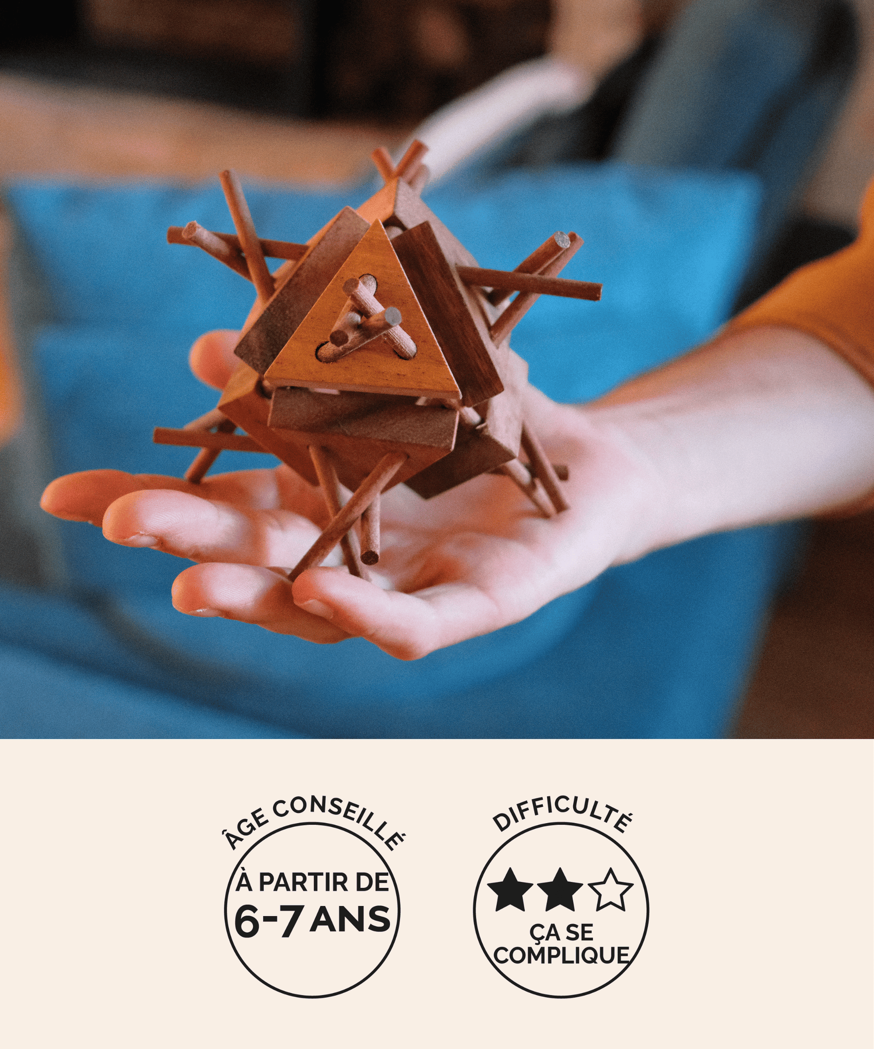 Super Tipi, casse-tête en bois à démonter et remonter Jeux Faugère – idée cadeau, jeu solo 1 joueur dès 6 ans