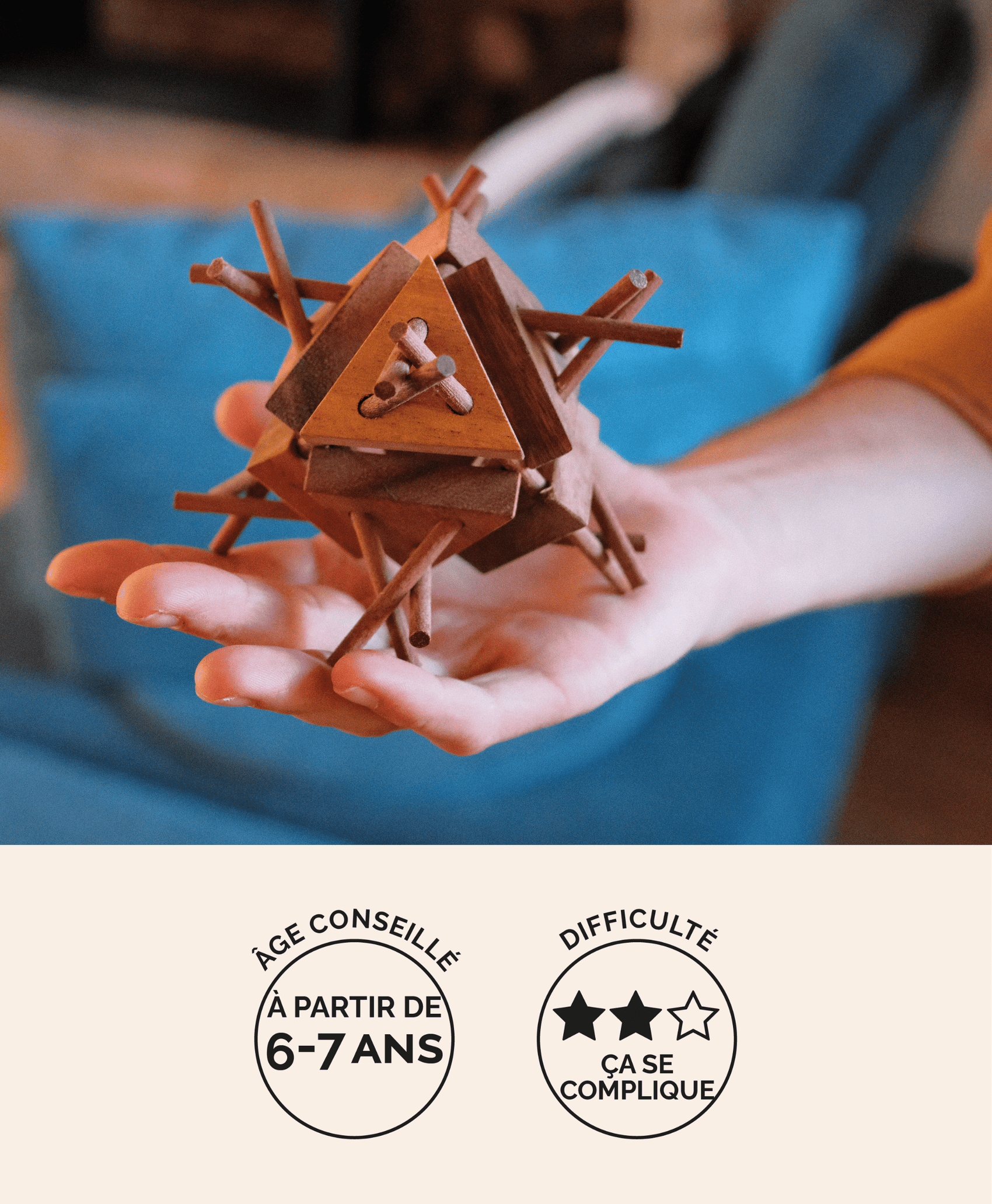 Super Tipi, casse-tête en bois à démonter et remonter Jeux Faugère – idée cadeau, jeu solo 1 joueur dès 6 ans