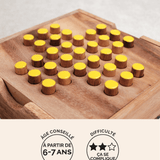 Solitaire format voyage S en bois Jeux Faugère – idée cadeau, jeu de logique solo dès 6 ans