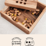 Solitaire format voyage M en bois Jeux Faugère – idée cadeau, jeu de logique solo dès 6 ans