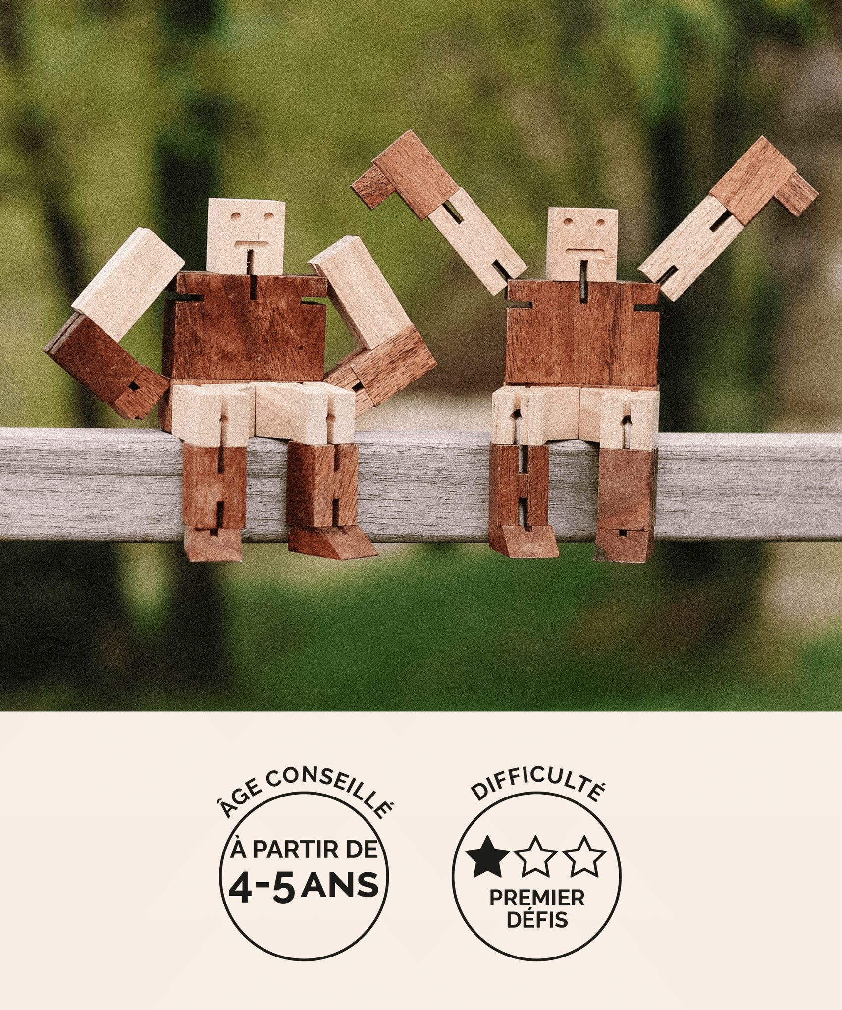 Casse-tête Le Robot en bois Jeux Faugère – idée cadeau, cube à démonter et remonter, premiers défis dès 4 ans
