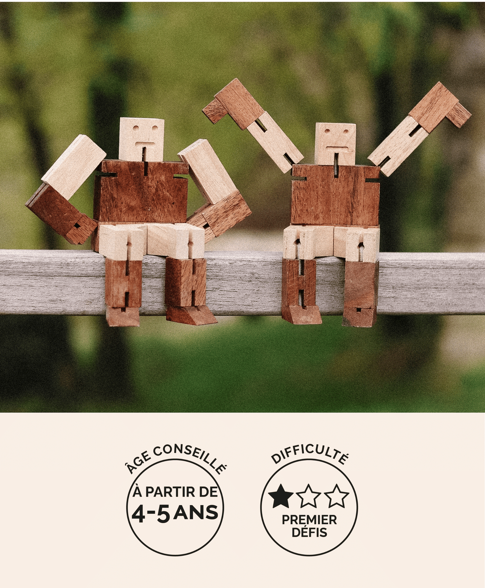 Casse-tête Le Robot en bois Jeux Faugère – idée cadeau, cube à démonter et remonter, premiers défis dès 4 ans