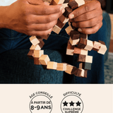 Double Cube Serpent, casse-tête en bois adulte Jeux Faugère – idée cadeau, challenge suprême dès 8 ans