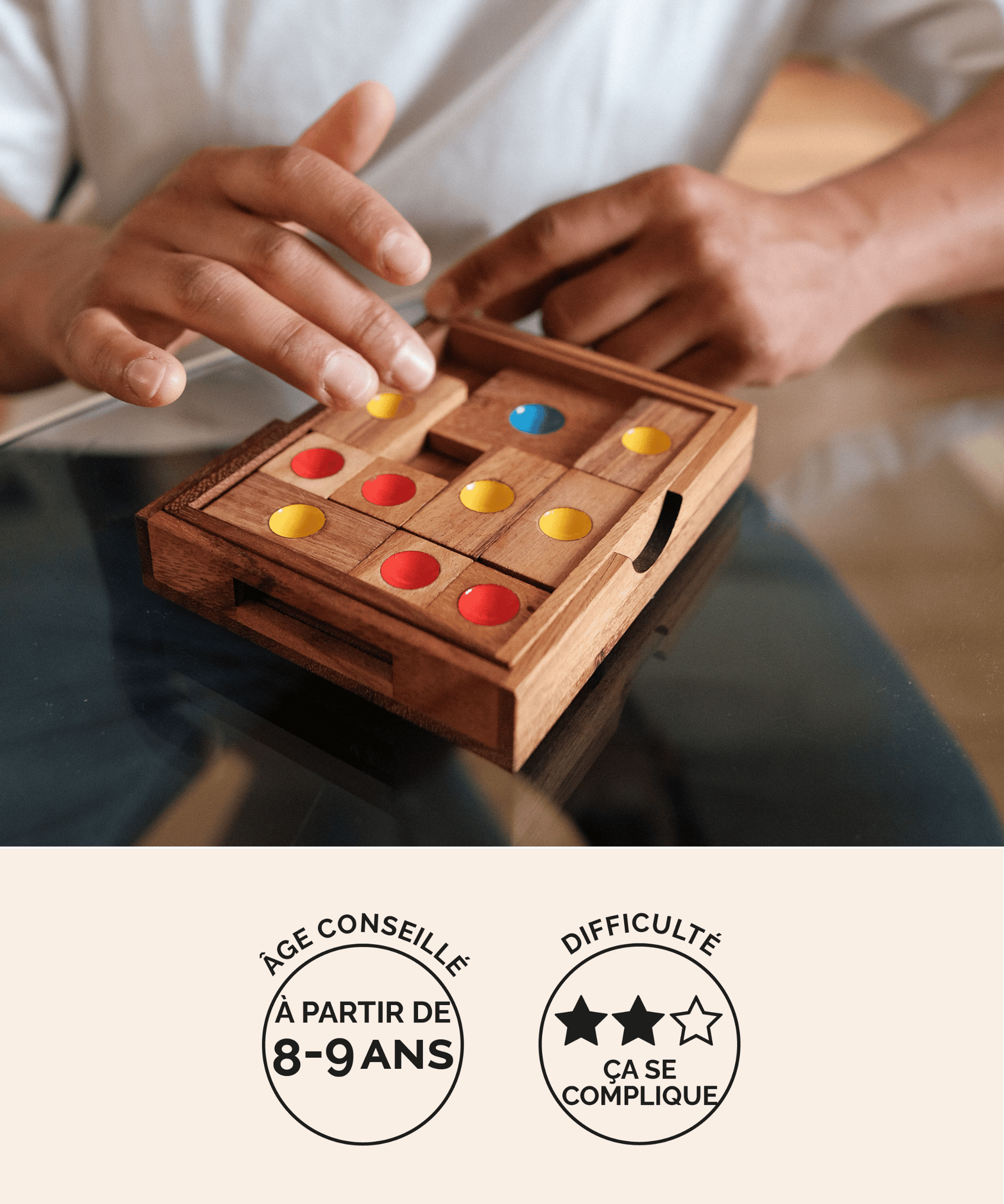 L'Âne Rouge - grand modèle, casse-tête coulissant en bois adulte Jeux Faugère – idée cadeau, jeu de logique solo dès 8 ans