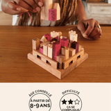 Château Fort, casse-tête multi-combinaisons en bois adulte Jeux Faugère – idée cadeau, jeu solo dès 8 ans
