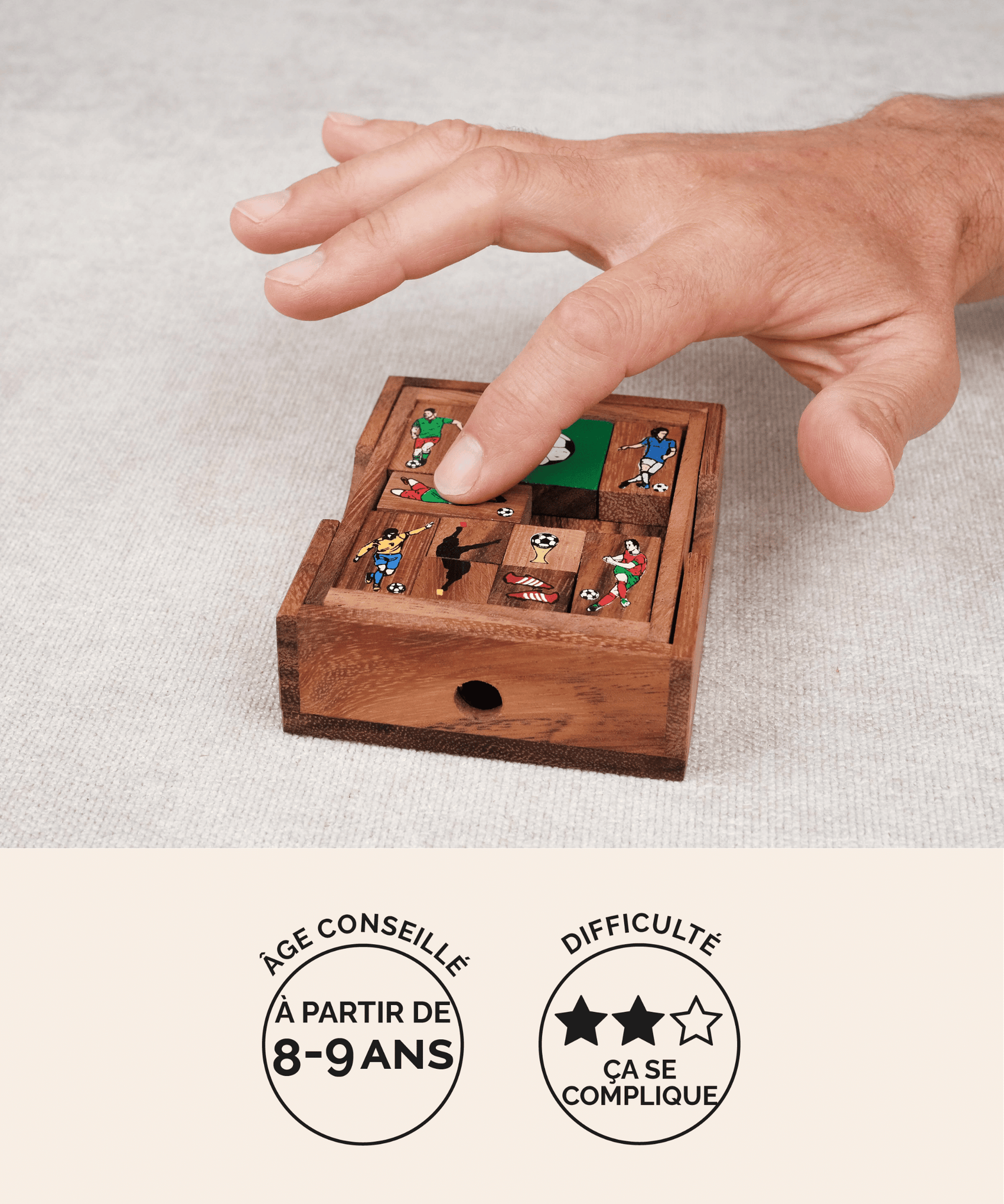 L'Âne Rouge modèle Football, casse-tête coulissant en bois adulte Jeux Faugère – idée cadeau, jeu de logique solo dès 8 ans