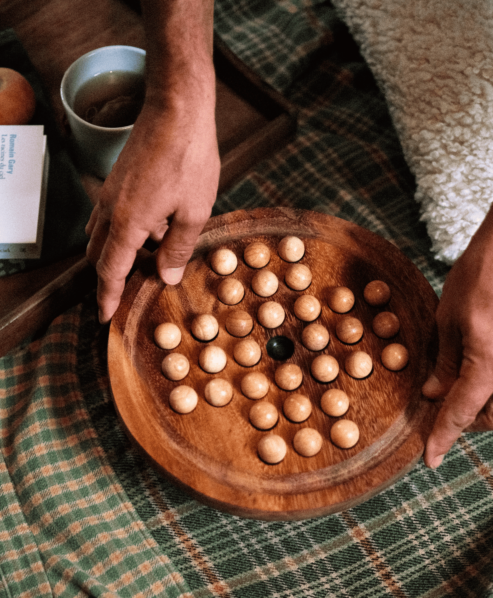 Solitaire rond format L en bois Jeux Faugère – best-seller, idée cadeau déco pour la maison