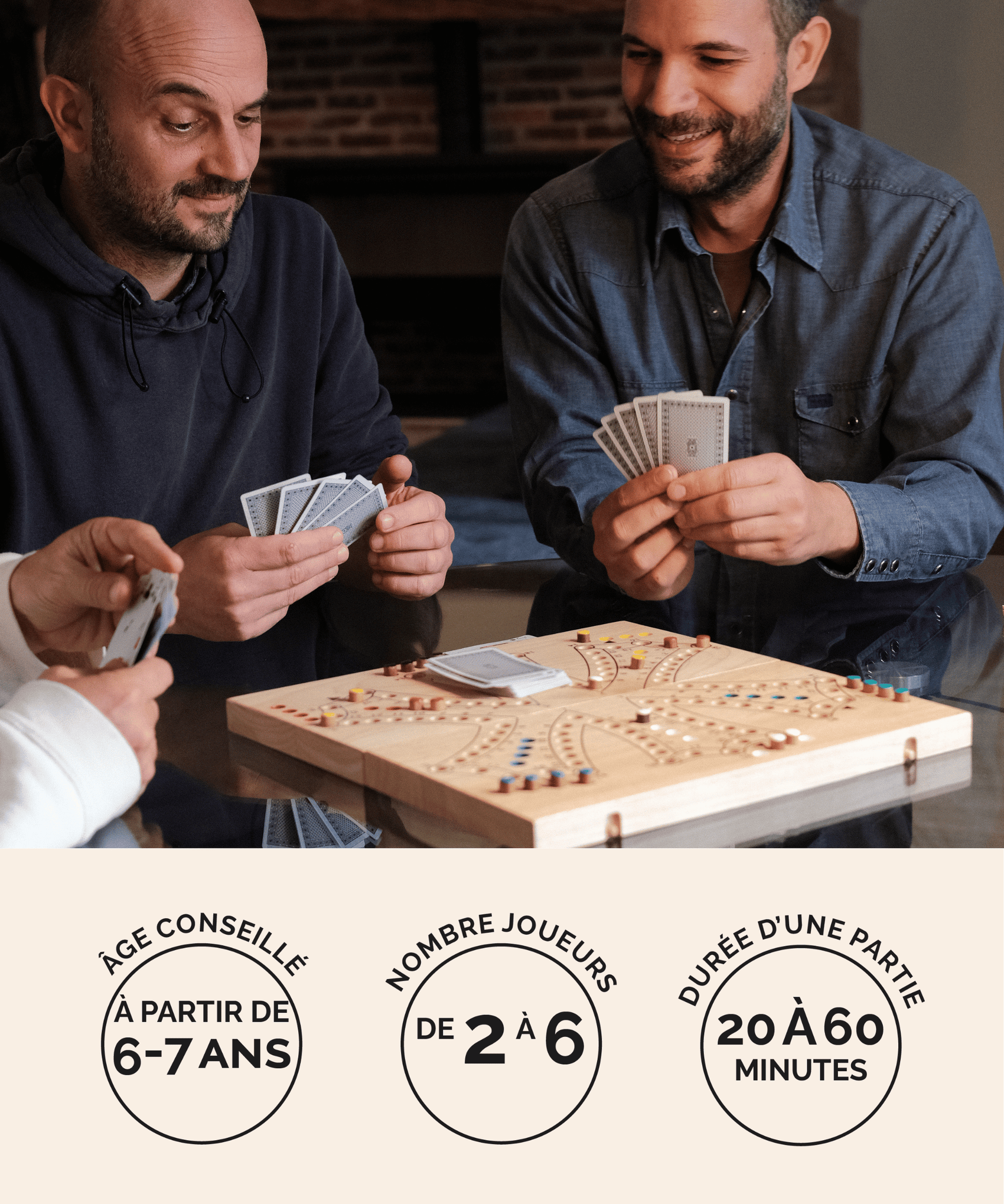 Jeu de Tock (Toc) en bois format XL clair Jeux Faugère – jeu de stratégie 2 à 6 joueurs dès 6 ans