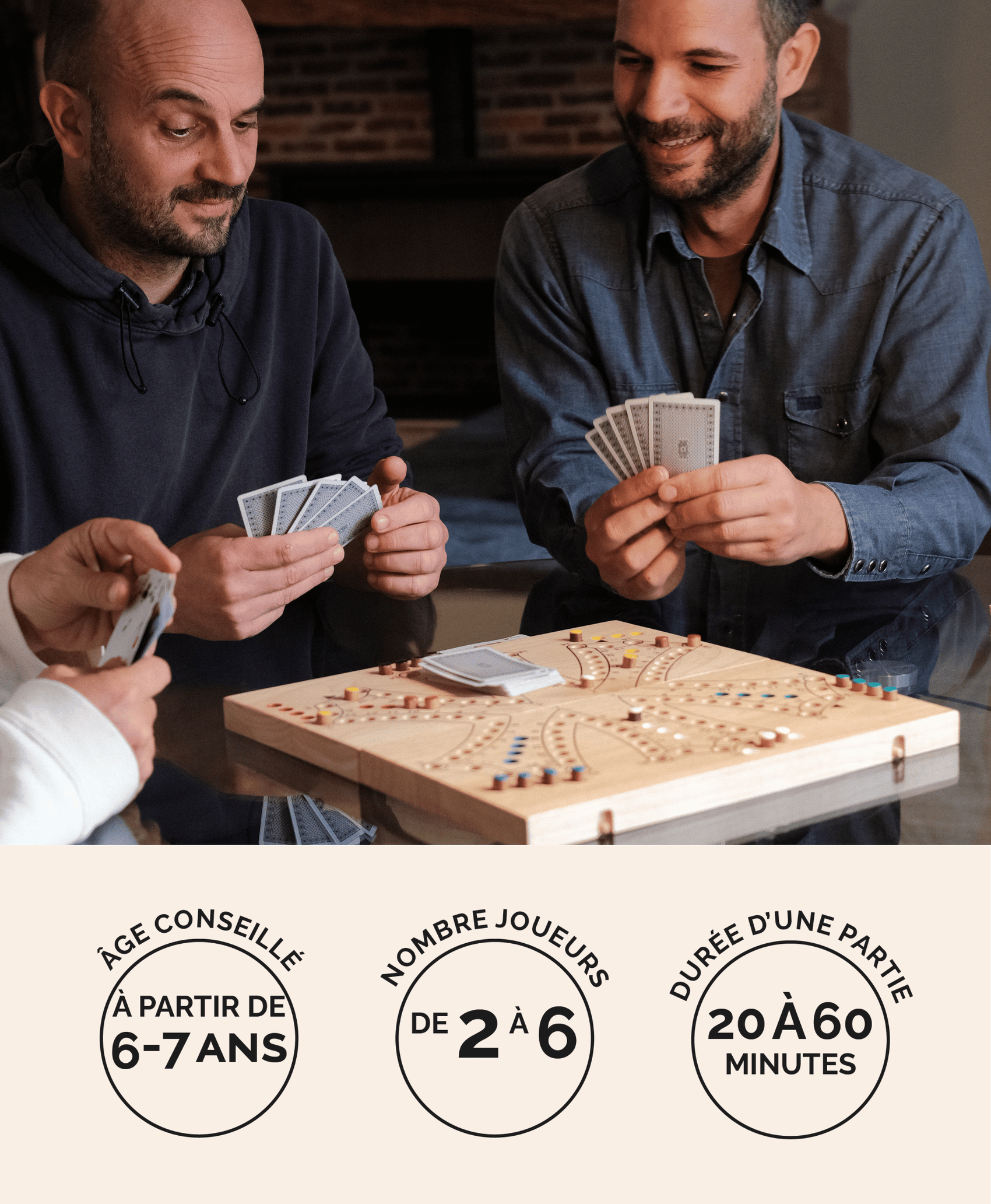 Jeu de Tock (Toc) en bois format XL clair Jeux Faugère – jeu de stratégie 2 à 6 joueurs dès 6 ans