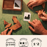 Double Tangram en bois Jeux Faugère – idée cadeau, casse-tête pédagogique 2 joueurs dès 6 ans