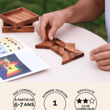 Tangram en bois et son livret Jeux Faugère – idée cadeau, casse-tête pédagogique 1 joueur dès 6 ans