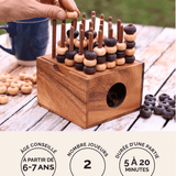 Puissance 5 3D en bois Jeux Faugère – jeu de stratégie type Puissance 4, 2 joueurs dès 6 ans