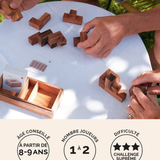 Double Cube en bois adulte Jeux Faugère – idée cadeau, casse-tête challenge suprême 2 joueurs dès 8 ans