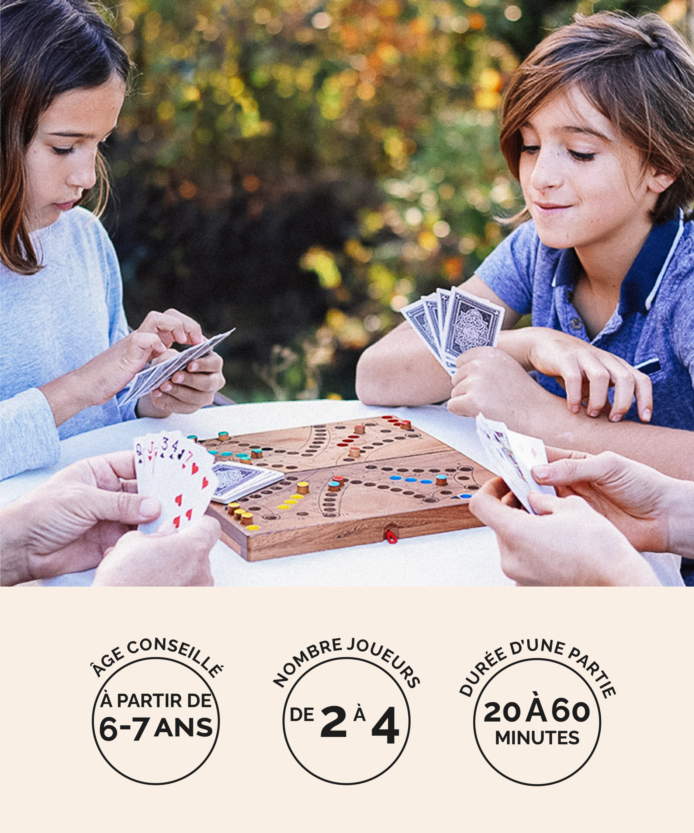 Jeu de Tock (Toc) en bois 4 joueurs format L Jeux Faugère – jeu de stratégie 2 à 4 joueurs dès 6 ans