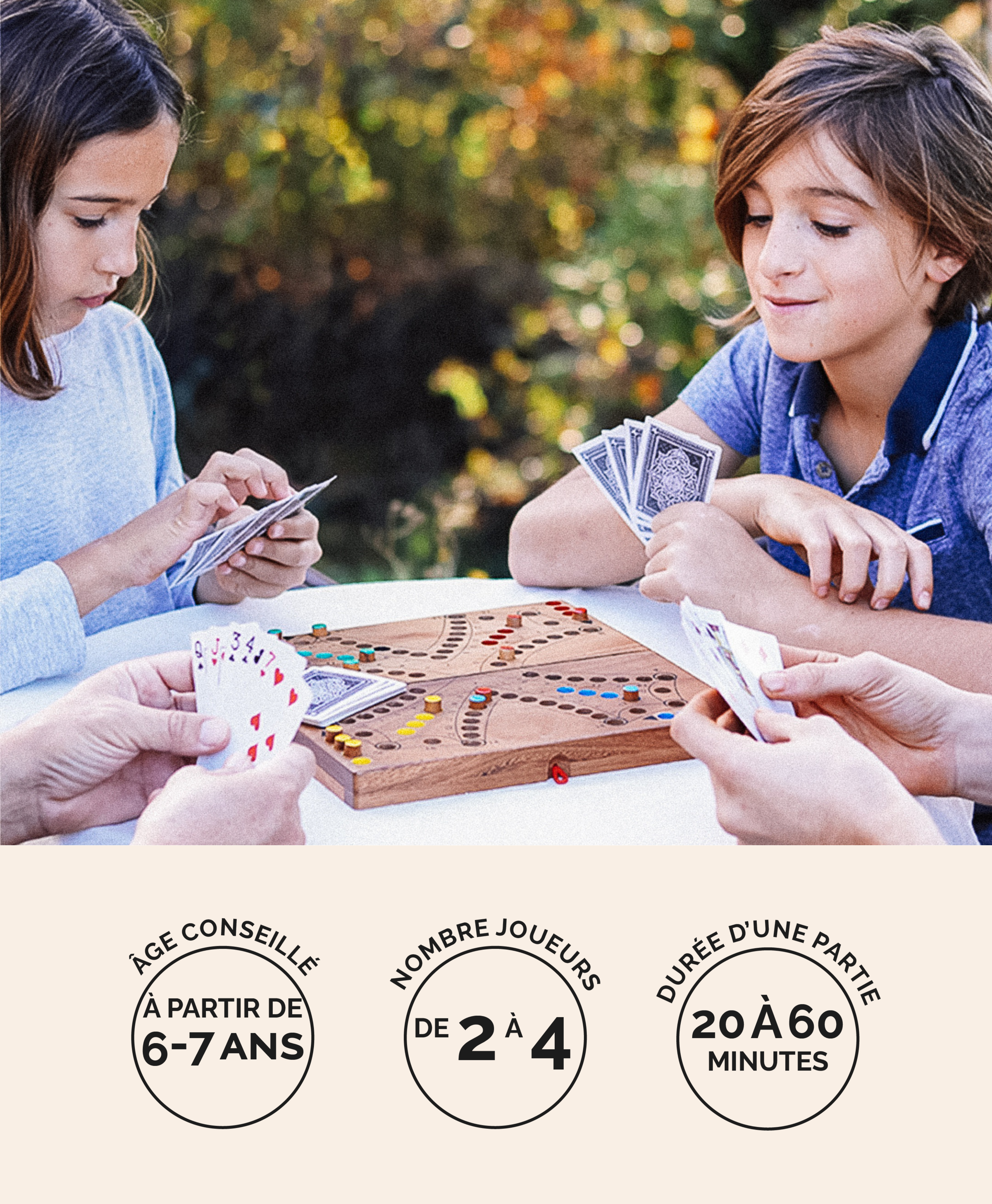 Jeu de Tock (Toc) en bois 4 joueurs format L Jeux Faugère – jeu de stratégie 2 à 4 joueurs dès 6 ans