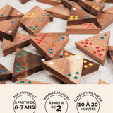 Triomino en bois Jeux Faugère – jeu familial 2 à 6 joueurs et plus dès 6 ans