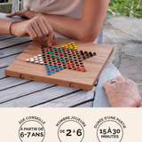 Dames Chinoises en bois format L Jeux Faugère – jeu de stratégie 2 à 6 joueurs dès 6 ans