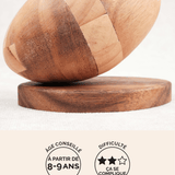 Casse-tête Ballon de Rugby sur socle format L Deluxe en bois adulte à démonter et remonter Jeux Faugère – idée cadeau, jeu solo dès 8 ans