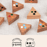 Le Tri Match, casse-tête triangulaire en bois adulte Jeux Faugère – idée cadeau, jeu solo dès 8 ans