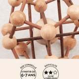 Molécule, casse-tête en bois à démonter et remonter Jeux Faugère – idée cadeau, jeu solo 1 joueur dès 6 ans
