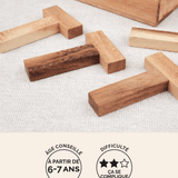 Les 4 T, casse-tête multi-combinaisons en bois Jeux Faugère – idée cadeau, jeu solo dès 6 ans