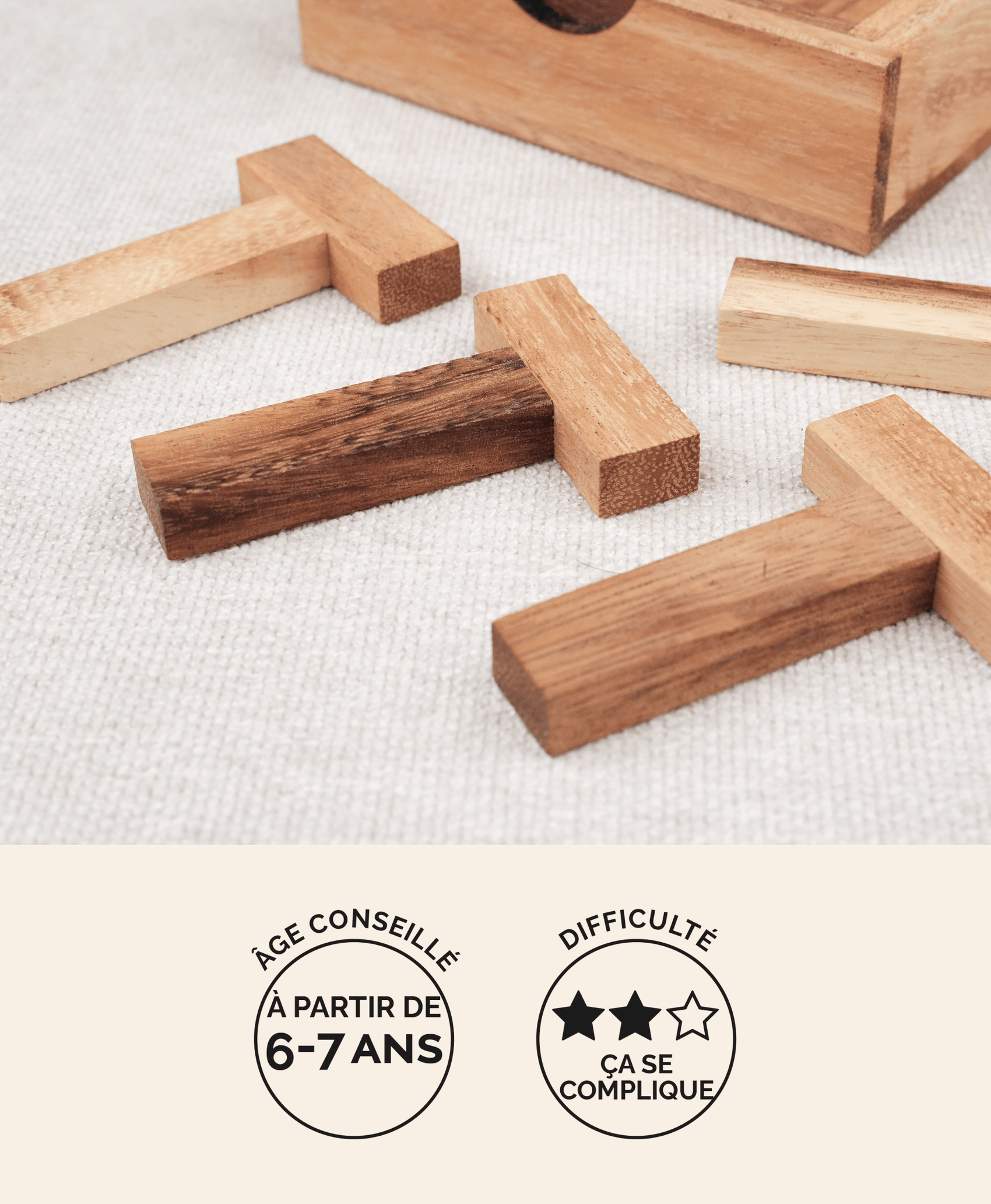 Les 4 T, casse-tête multi-combinaisons en bois Jeux Faugère – idée cadeau, jeu solo dès 6 ans