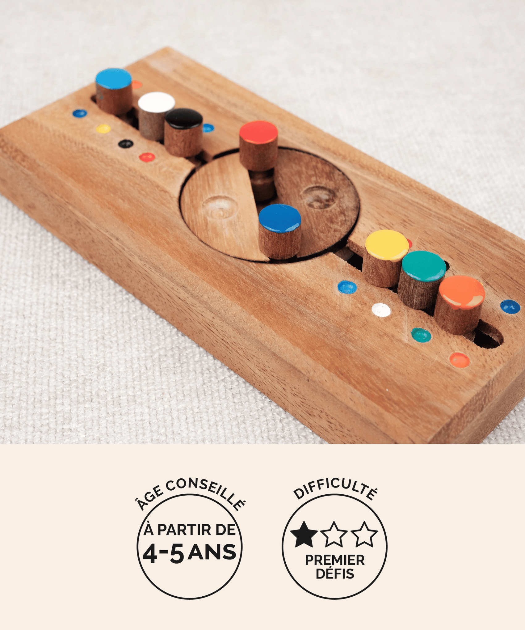 Code Secret, casse-tête en bois Jeux Faugère – idée cadeau, jeu de logique et codes couleurs dès 4 ans