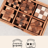 Coffret 6 casse-têtes en bois Jeux Faugère – idée cadeau, niveau intermédiaire dès 8 ans