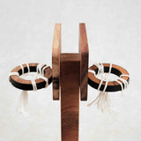 Jeu d’adresse Double Basket complet en bois avec ses deux paniers.