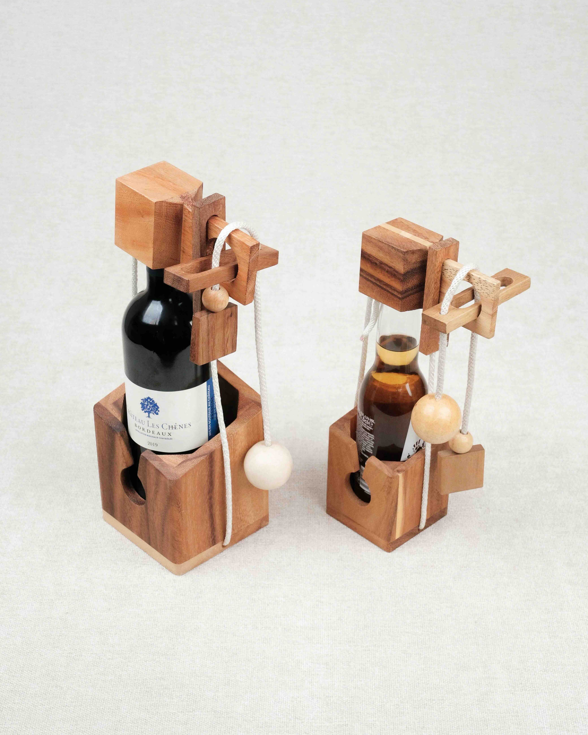Petit et grand modèle de casse-tête bouteille en bois – Jeux Faugère