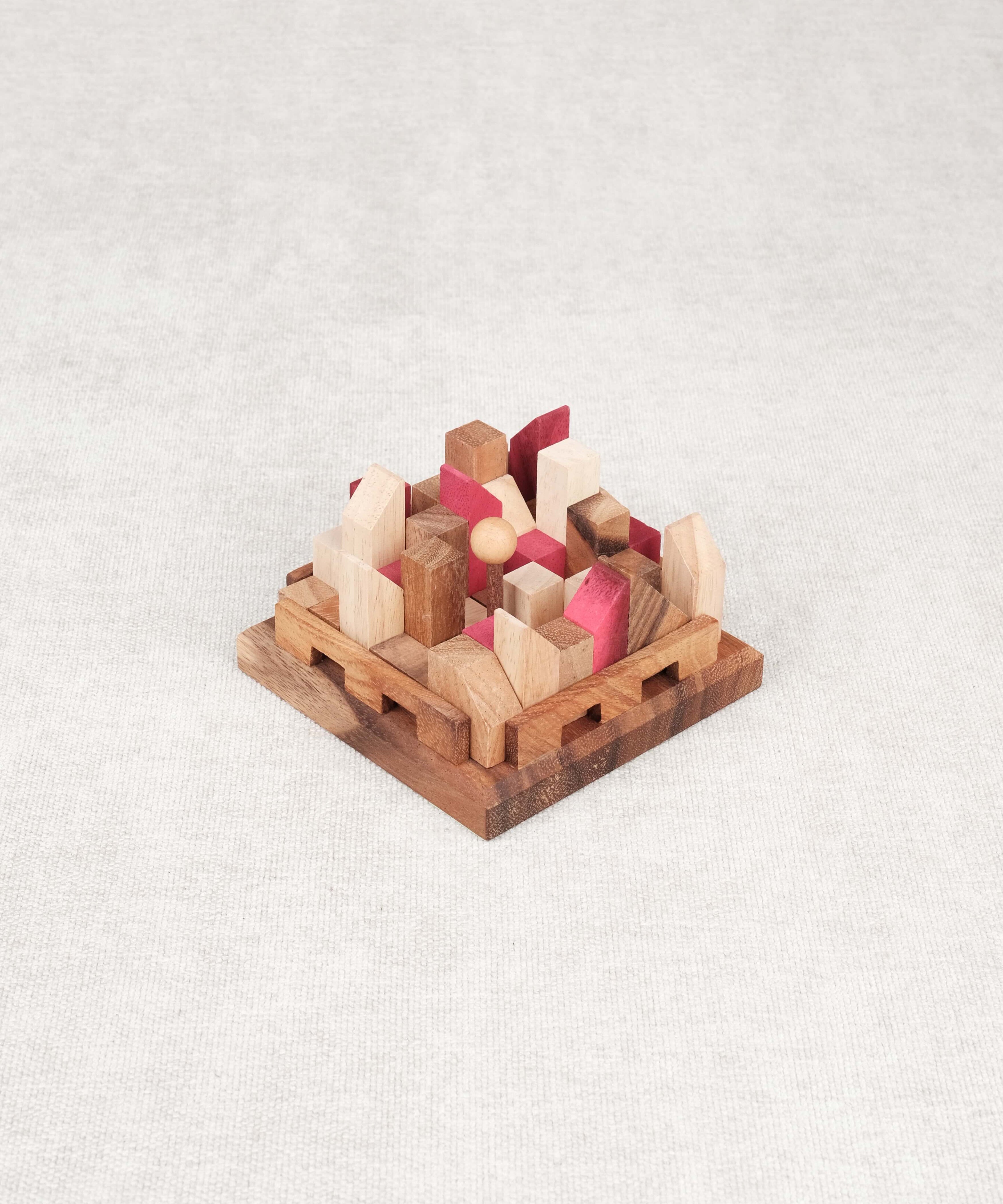 Casse-tête en bois La Cité Infernale – Puzzle multi-combinaisons avec 13 cités à construire dès 8 ans – Jeux Faugère