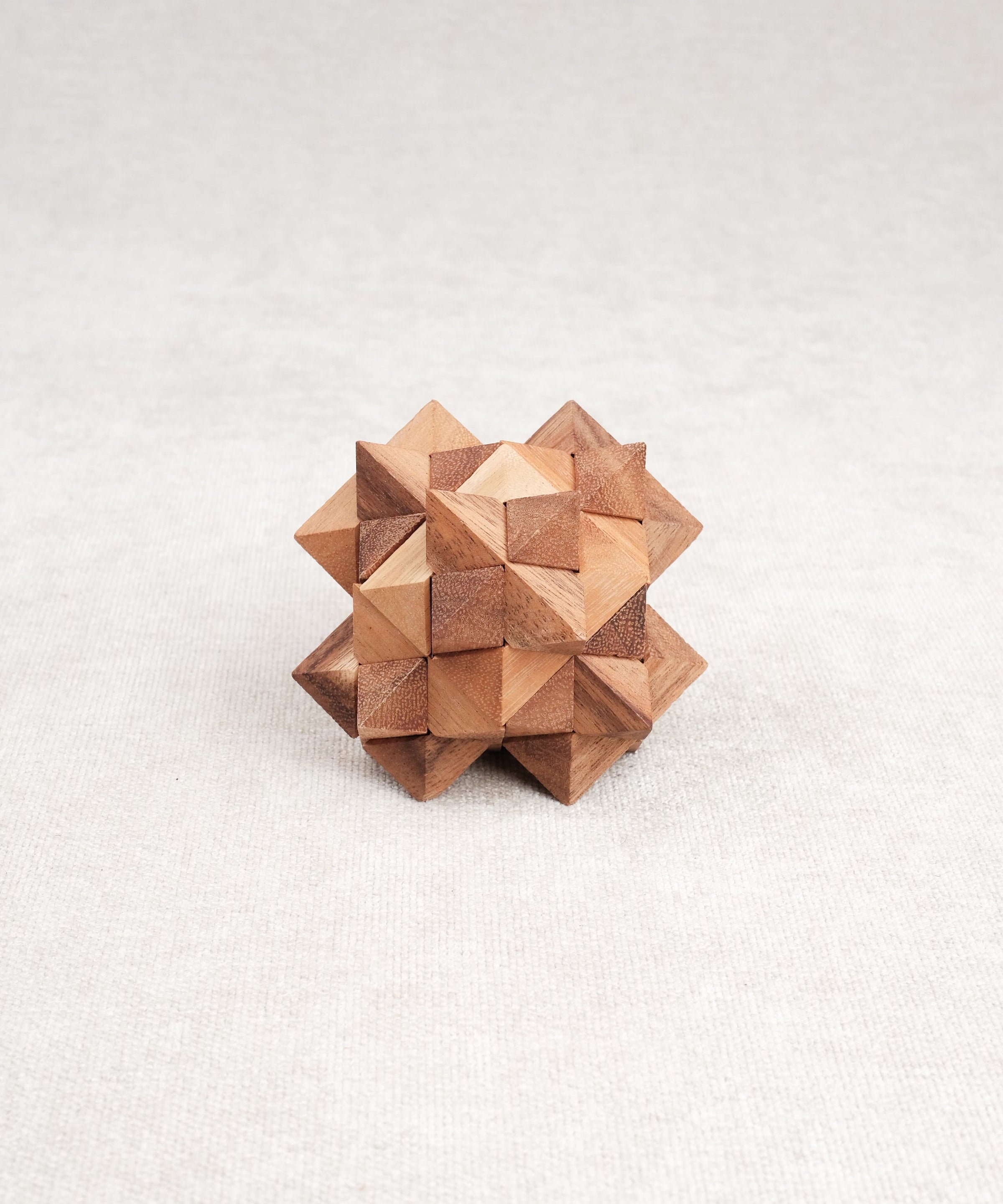 Casse-tête en bois Antivirus M — puzzle à démonter et remonter, forme géométrique complexe.