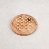 Solitaire rond en bois massif format M Jeux Faugère – idée cadeau, jeu de logique solo dès 6 ans