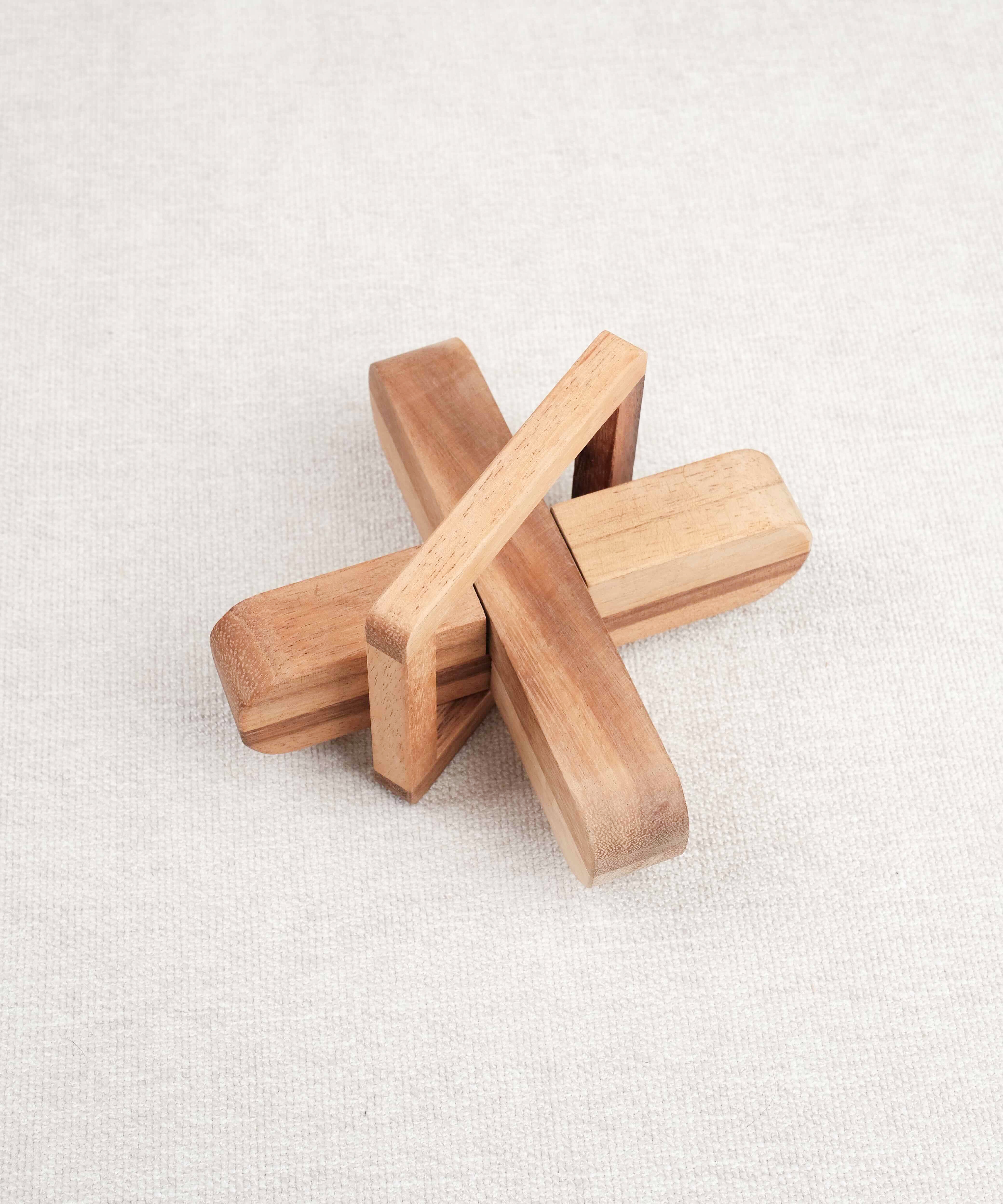 Casse-tête en bois L’X assemblé – Puzzle à démonter/remonter Jeux Faugère