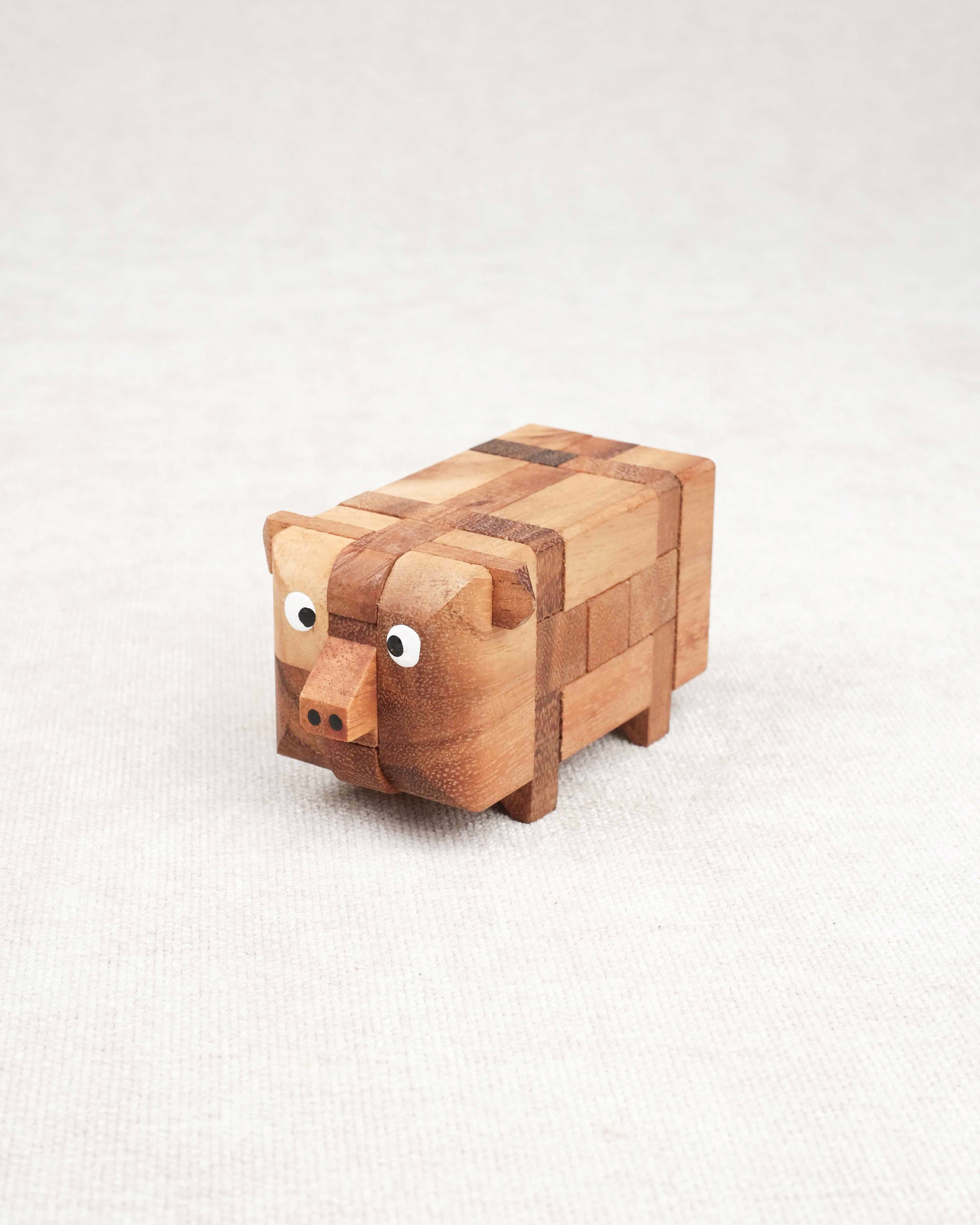 Casse-tête en bois Le Cochon – puzzle 3D à démonter et remonter, forme animale