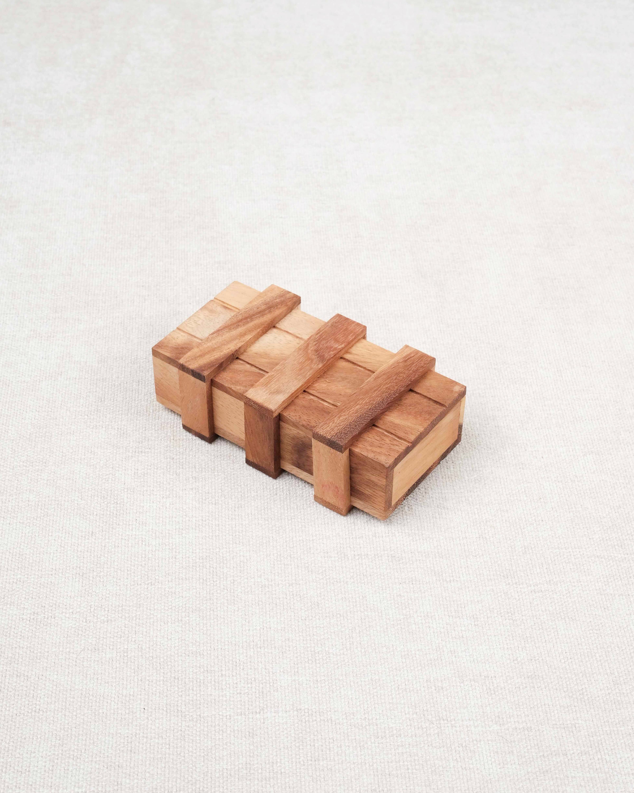 Double Boîte Secrète en bois fermée – Casse-tête Jeux Faugère