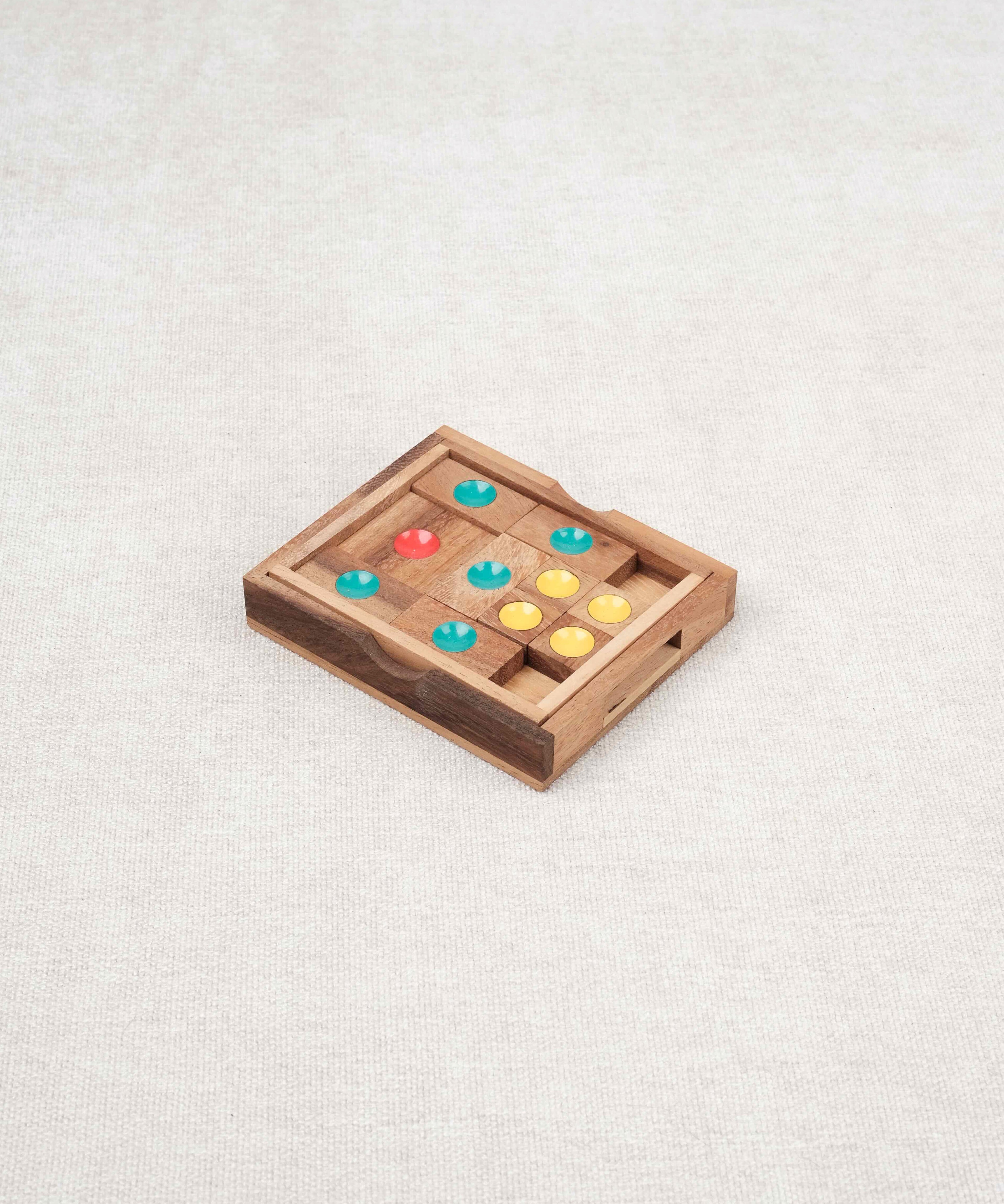 Casse-tête L’Âne rouge – M en bois – puzzle coulissant Jeux Faugère