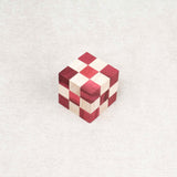 Casse-tête Cube Serpent rouge en bois reconstitué – Jeux Faugère