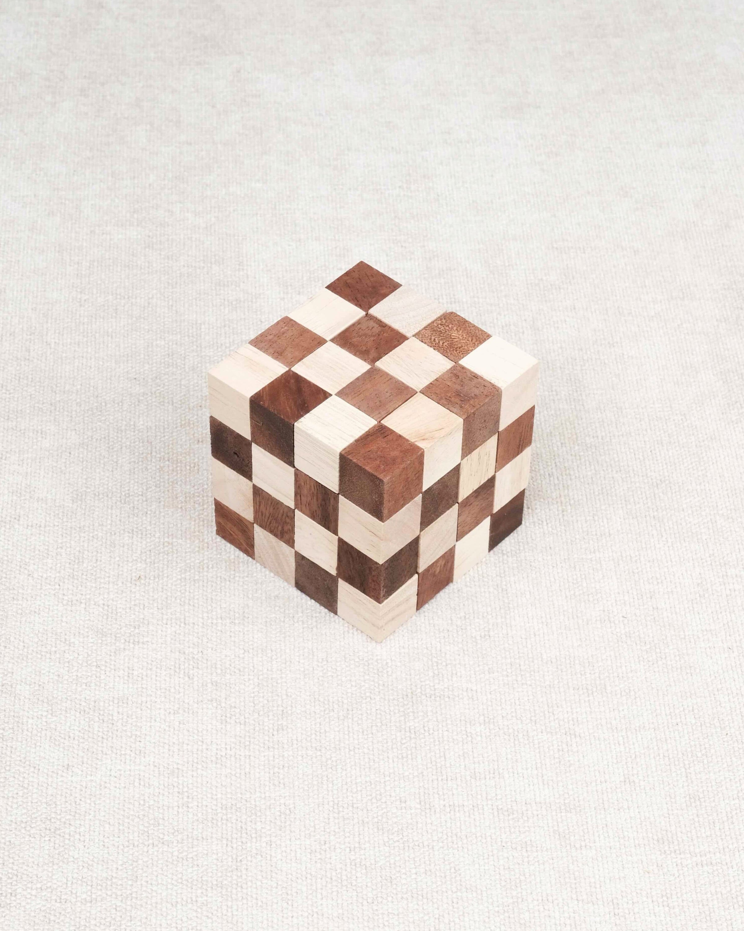 Casse-tête Cube Serpent Anaconda en bois reconstitué – Jeux Faugère
