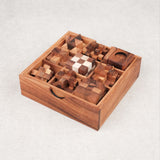 Coffret de 9 casse-têtes en bois vu en perspective