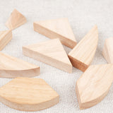 Pièces en bois du tangram œuf disposées à plat – Double Tangram Œuf Jeux Faugère