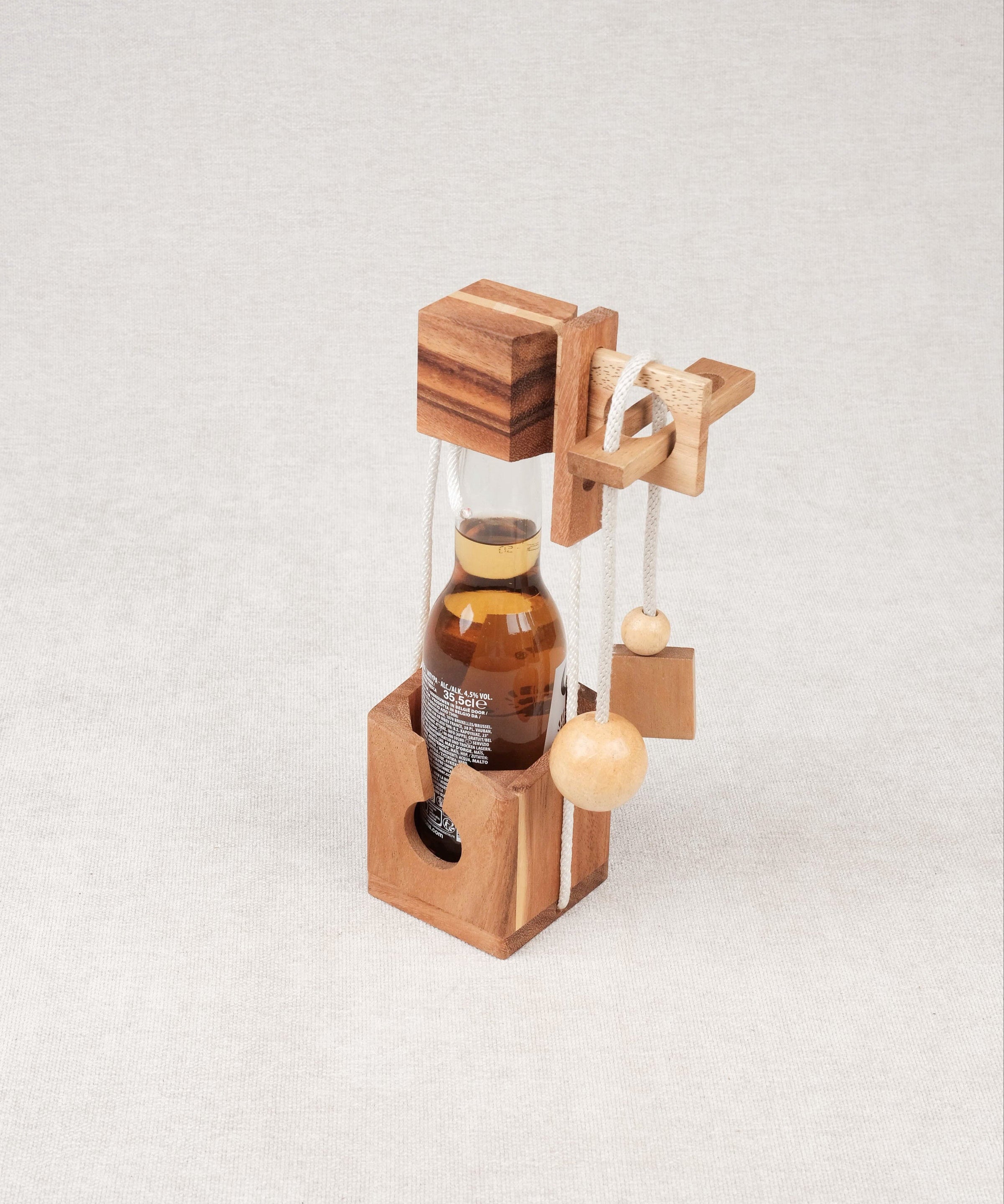 Casse-tête bouteille bière en bois petit modèle – Jeux Faugère