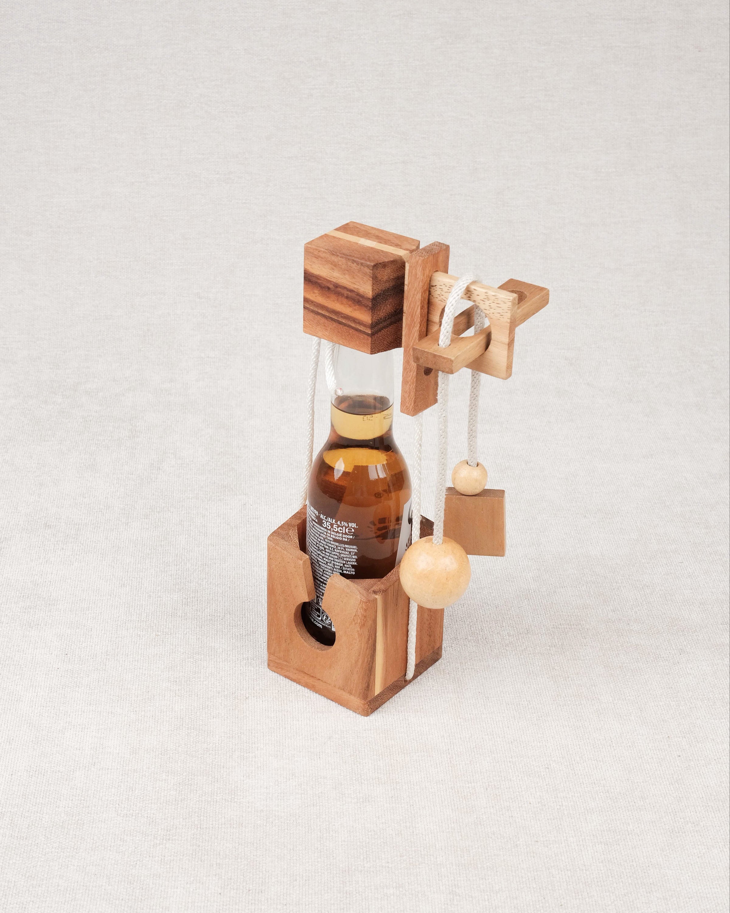 Casse-tête bouteille bière en bois petit modèle – Jeux Faugère